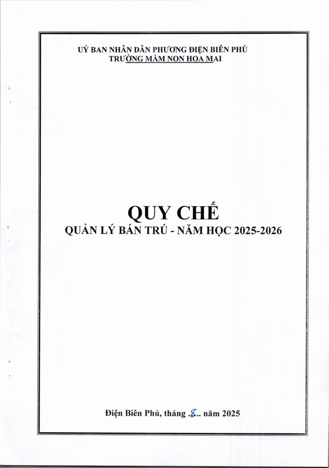 Quy chế quản lý bán trú